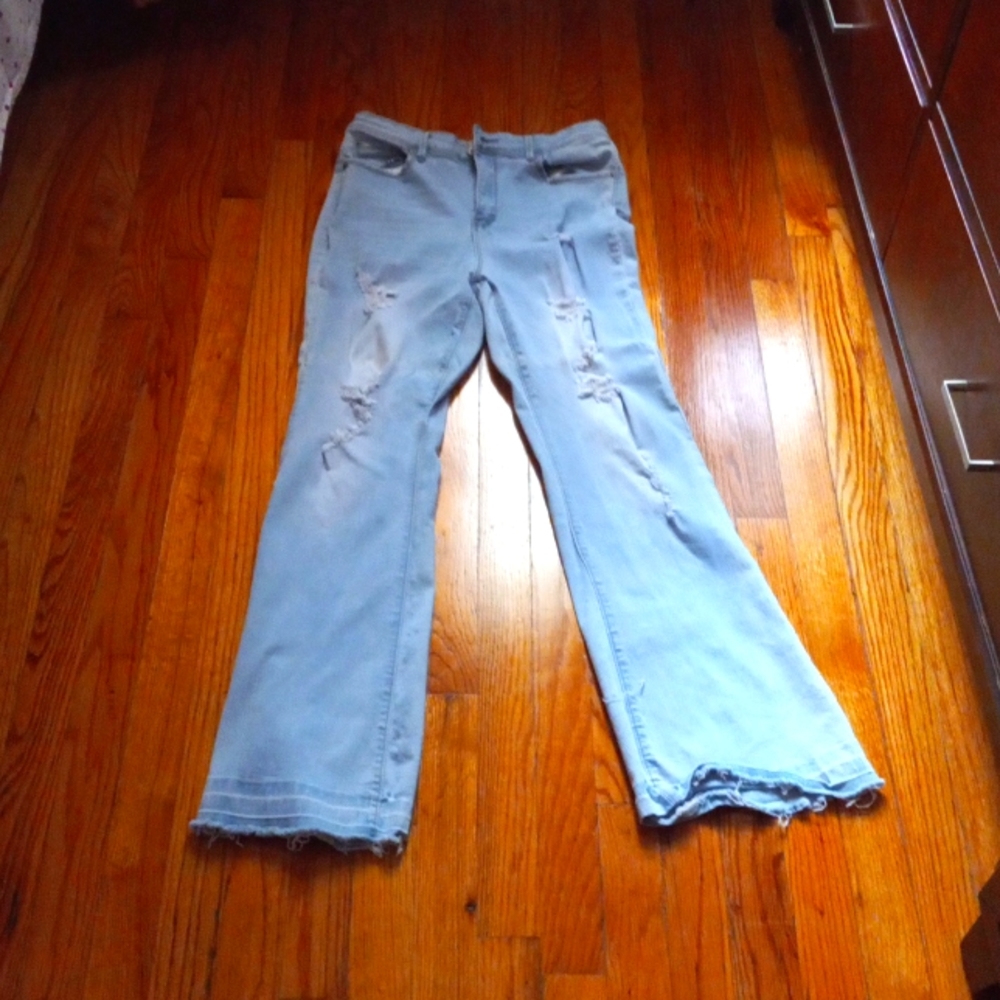 Ripped Bootleg Jeans